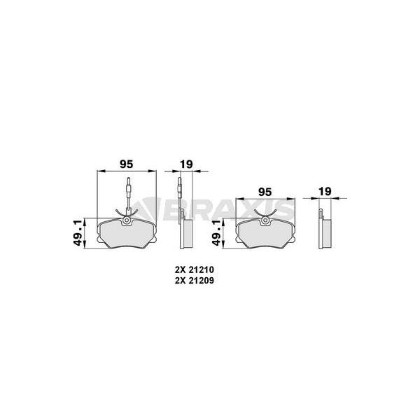 Ön Fren Balatası P405 Srı Xu9j4 1.9 (4 Kablolu)