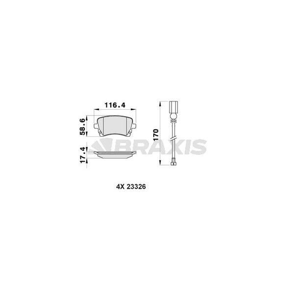 Arka Fren Balatası (Fıslı) Transporter T5 / T6 1.9 / 2.0 / 2.5Tdı 03>16