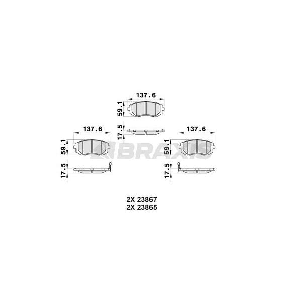 Ön Fren Balatası Subaru Impreza 00-08 Legacy 02-08 Brz 12-> Forester 02-08
