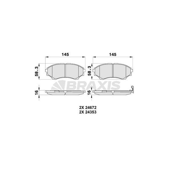 Ön Fren Balatası Mazda 4X4 B 2500 Ranger 02>06 2,5Td / 3,0Td 06>12