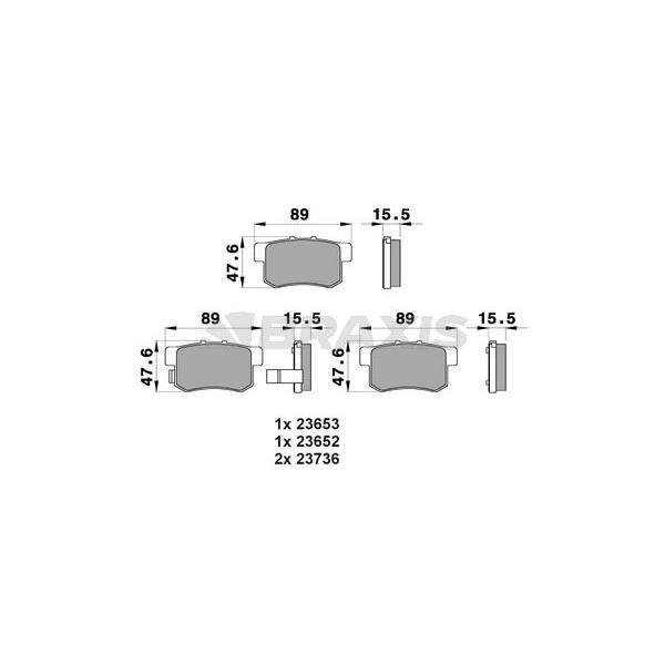 Arka Fren Balatası Honda Cıvıc 2001-> Crv 2001-2007 / Accord 1998-2008 / Frv 04->