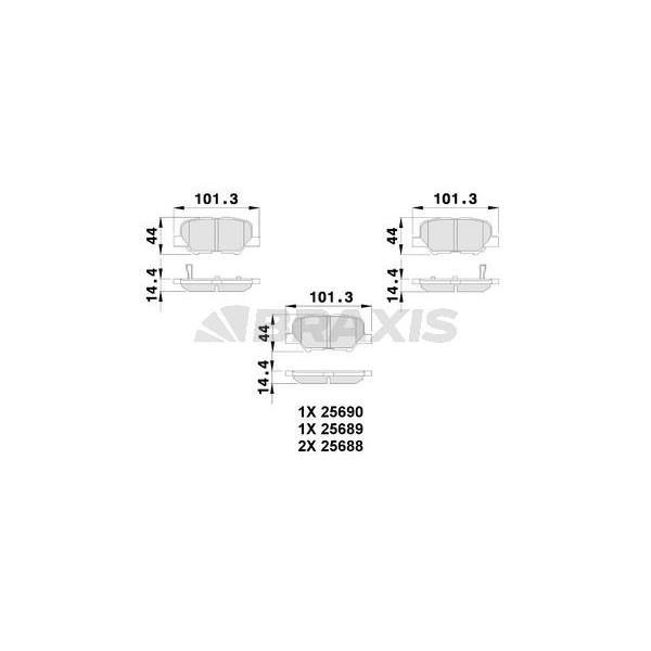 Arka Fren Balatası Asx 12> Outlander Iı 12> Mazda 6 13> Cıtroen C4 12>