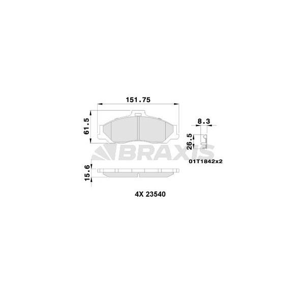 Ön Fren Balatası Ranger 2,5Td 4X4 04> 2,5,2,5D 4X4 99>02 06>11 Mazda B2500 01>03 Bt 50