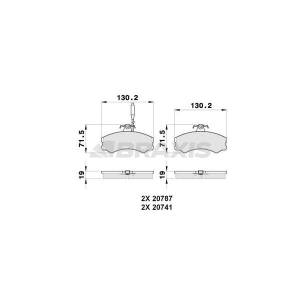 Ön Fren Balatası Peugeot J5 2.0 2.5D 1.8 (81 90) Fıat Ducato 1.8 2.0 2.4D (82 88) / (130X71.3X19)