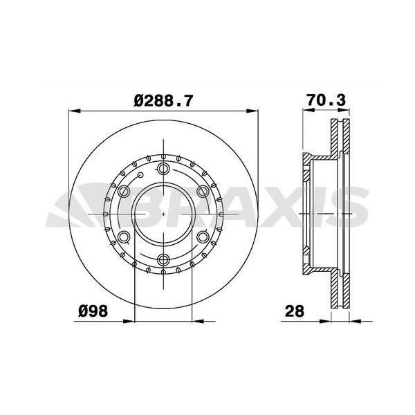Fren Diski Ön Havalı Mazda B2500 2.5 D Bt50 4X4 05-11 Ford Ranger 05-> 289X6