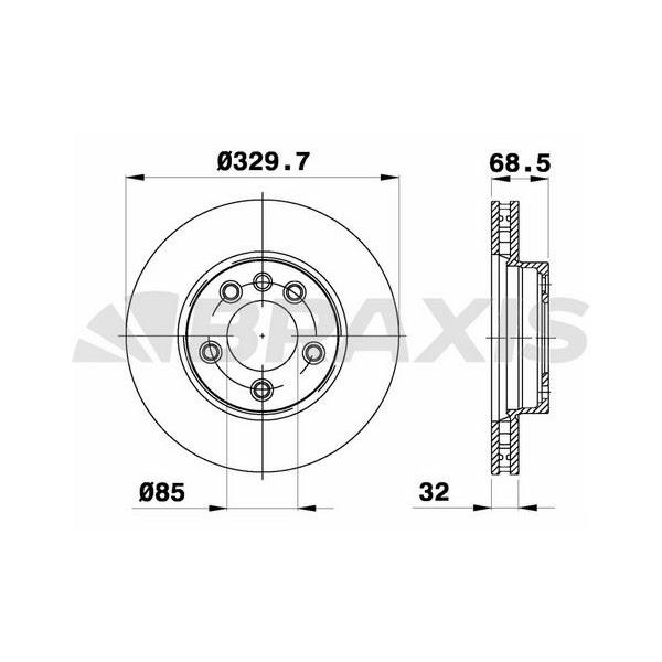 Fren Diski Ön Sol Havalı (17') Cayenne 3,0Tdı 3,2 / 3,6 / 4,5 / 4,8 Turbo 4,5 / 4,8 Touareg 02>16