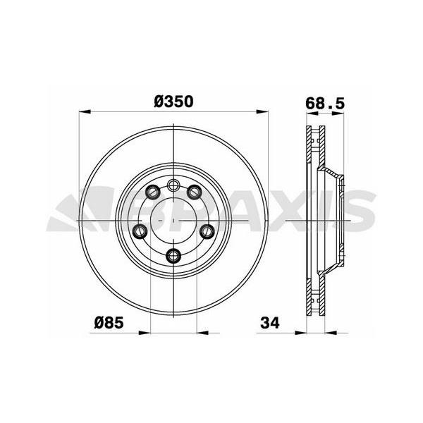 Fren Diski Ön Sol Havalı Audi Q7 Porsche Cayenne Panamera Touareg 02>