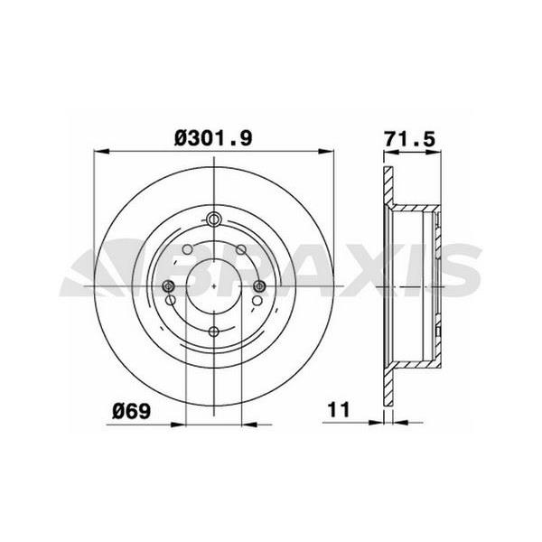 Fren Diski Arka Hyundai Santafe 2006> (302 11 9.4 69 71.4)