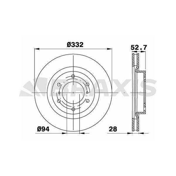 Fren Diski Ön Havalı Pajero Iv 3.2 3.8 V6 07> 332X6