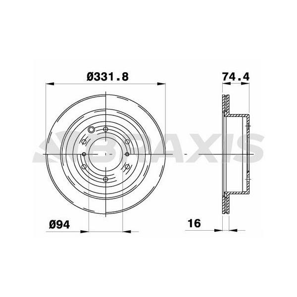 Fren Diski Arka Havalı Pajero 3.2 3.8 V6 4Wd 07> 332X6