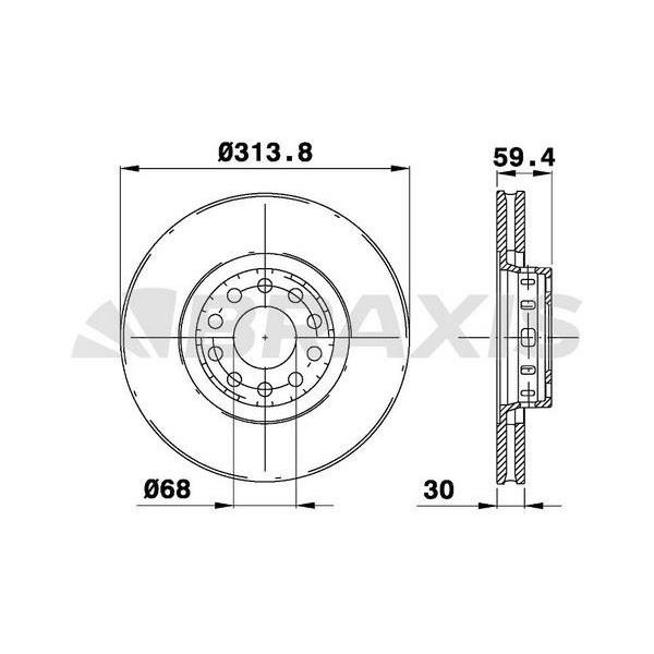 Fren Diski Ön Havalı Audi 100 S4 Turbo A6 S6t 4.2 A8 2.8 / 3.0V / 3.7 / 4.2 / 2.5Tdı 91 / 98