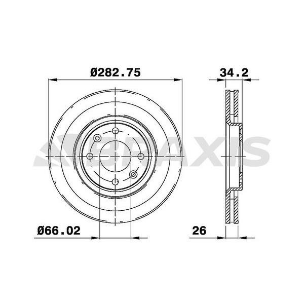 Fren Diski Ön Havalı C2 C3 C4 C4 C5 Xsara Iı Xsara Pıcasso Partner Iı P206 P207 P307 Partner Tepe Berlingo Iıı P308 P3008 5008 Ds3 C4 Iı Ds4 Ds5 (Havalı)