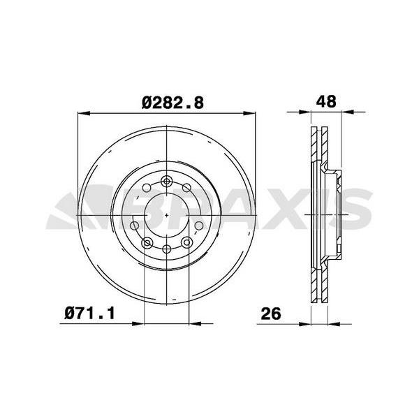 Fren Diski Ön 407 1.6Hdı 1.8 2.016V 2.0Hdı 04=> 607 2.0 00=> 508 10=> (283X26x5dlxhavalı) / (Df4