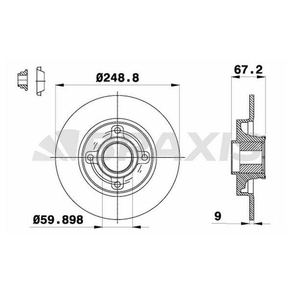 Fren Diski Arka C4 P307 (Poryalı Rulmanlı)1.4I 1.6Hdı 1.6I 2.0Hdı 2.0I Esplı Araclar Icın