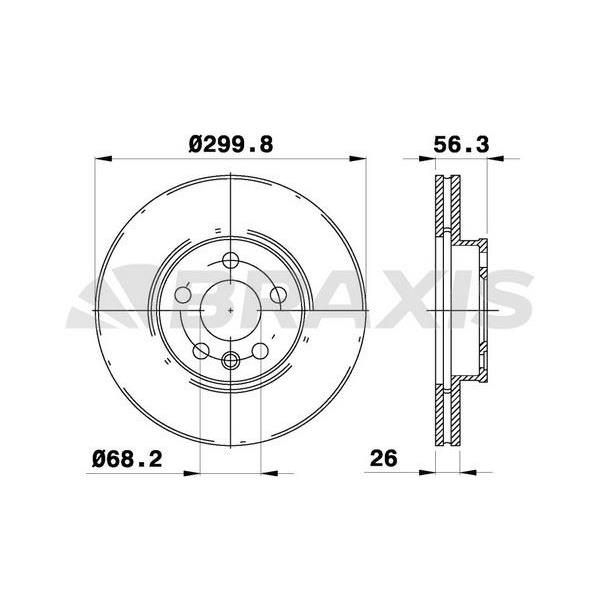 Fren Diski Ön (300 5) / (Vw Sharan 01>10 / Transporter T4 98>04 / Seat Alhambra 01>10 / Ford G