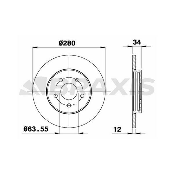 Fren Diski Arka Mondeo Iıı 00>07 Jaguar X Type 01>09 Olcu: (280 X 34)