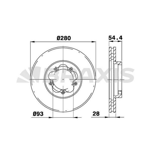 Fren Diski Ön Transit V347 06>14 O.Ceker Hava Sogutmalı Olcu: (280 * 28)