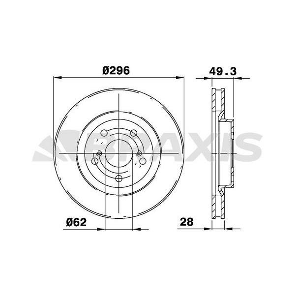 Fren Diski Ön Havalı Toyota Rav4 Vvt I 2.0 2.2 D 4D 06>11 Camry 06>11 (296X5)