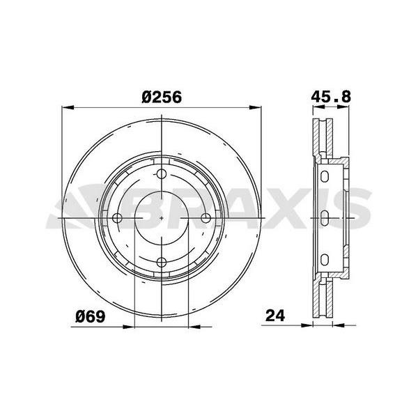 Fren Diski Ön Havalı Colt Vı 04>10 Abs Lı 256X4