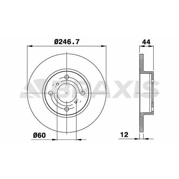 Fren Diski Ön Agıla 1.0 1.2 16V 1.3 Cdtı Twınport 00=> Suzuki Wagon R+1.3 4Wd 00=> (247X12x4dl