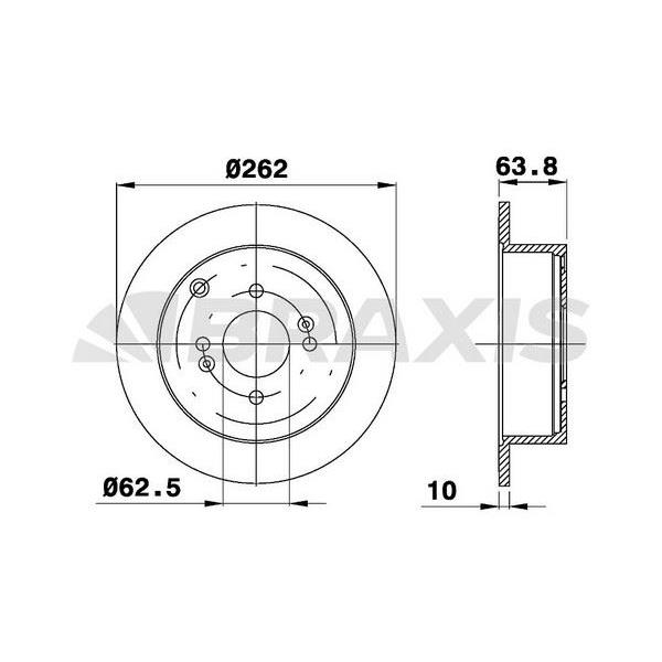 Fren Diski Arka Hyundai Accent Era 2006-> Getz 2006-> I20 2008-> Kia Rio 2005-> (262X4)