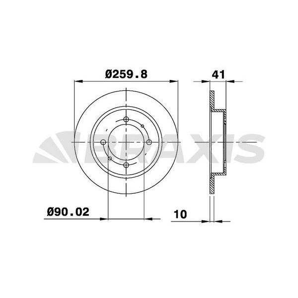 Fren Diski Arka Düz Mitsubishi Carisma 1995-2006 Volvo / S40 95-> V40 95-> Düz (260Mm)