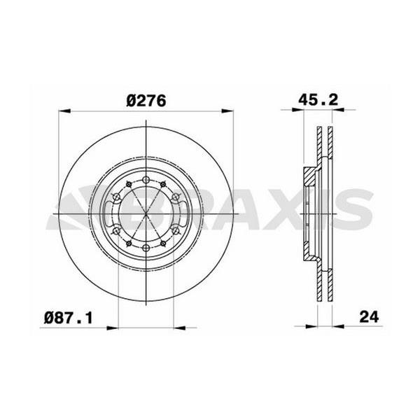 Fren Diski Ön Havalı Mitsubishi L200 92-07 4Wd Pajero 90-> 3.0 3.5 V6 (276X6)