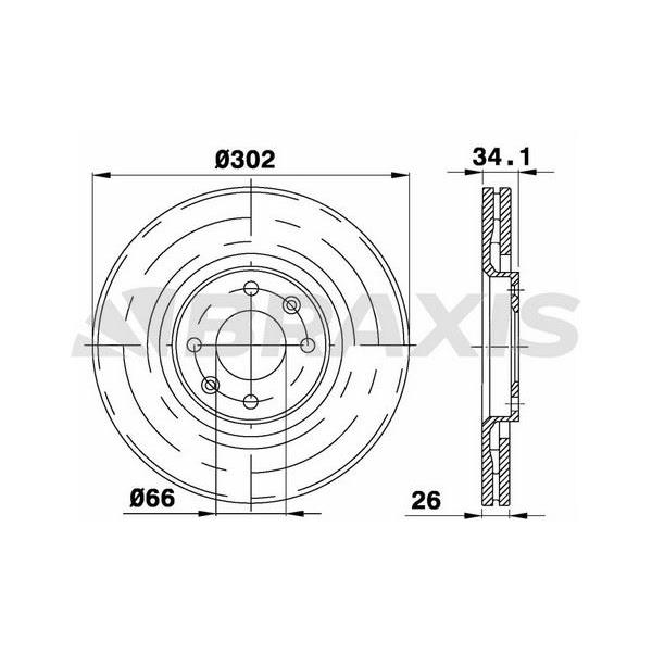 Fren Diski Ön C4 Pıcasso P307 Cc P207 Ep6dt Ew10a 2.0Hdı 16V Olcu: (Cap:302. Kalınlık:26. Genı