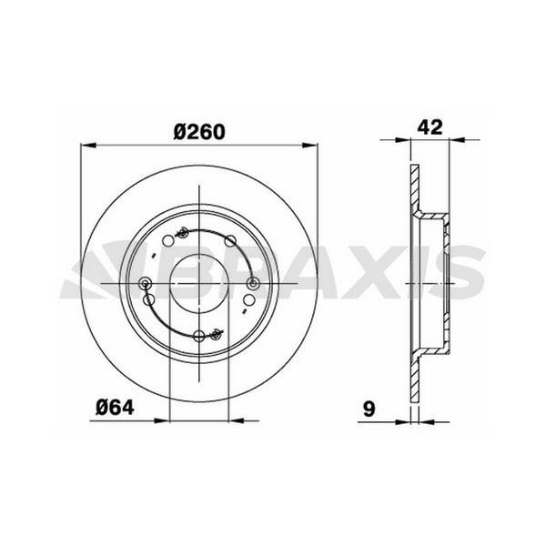 Fren Diski Arka Düz Honda Civic Sdn H.B Vıı 07-11 Civic Sdn 12-> (260X5)