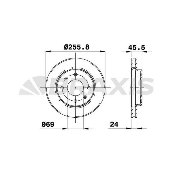 Fren Diski Ön Havalı Mitsubishi Carisma 1.8 96-01 Galant 1.8 2.0 91-96 Santamo 99-04 Space Star 1.8 01-04 (256X4)