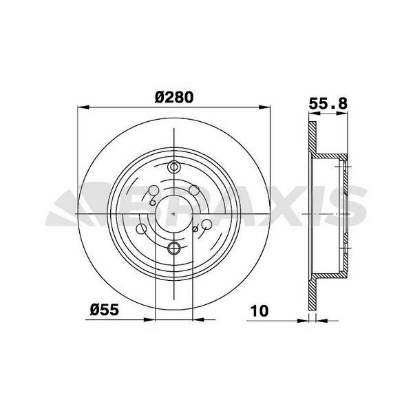 Fren Diski Arka Düz Avensis 1.6 1.8 2.0D 03>08 280X5