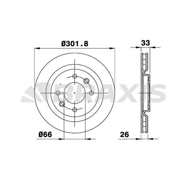 Fren Diski Ön Havalı P208 1.2 / 1.4 / 1.4Hdı / 1.6 / 1.6Hdı P308 3008 P5008 C4 C4 Iı Ds4 Ds5 1.6 16V / 2
