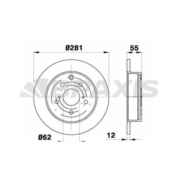 Fren Diski Arka Düz Toyota Rav 4 Iıı Vvt-I 06-13 (281X5)