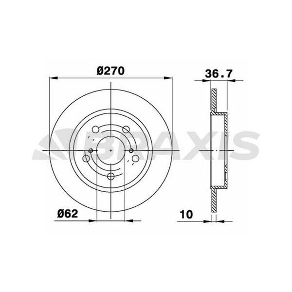 Fren Diski Arka Duz Toyota Aurıs 1.4 D4d 2007-2011 Corolla 1.4 D4d 2007-2011 (270X5)