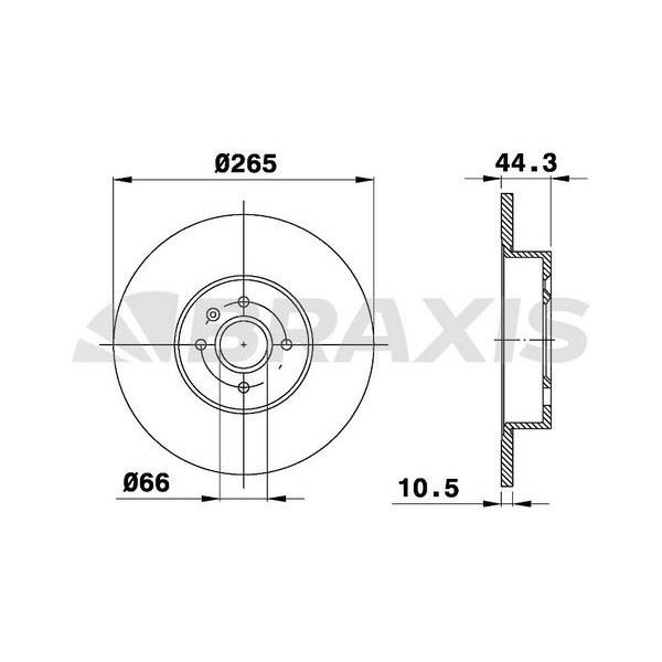 Fren Diski Arka Lgn 1.8 2.0 2.2 D (93 / 03.01) Safrane 2.0 2.2 (4.92 / 7.96) / (265X10.5X4dl)