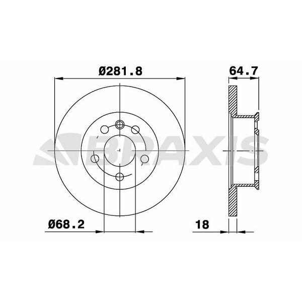 Fren Diski Ön Transporter T4 1.8 1.9D / Td / Tdı 2.0 / 2.4D / 2.5 / 2.5Tdı 2.8 90>