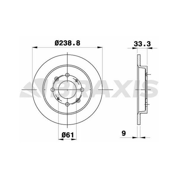 Fren Diski Arka Düz Honda City 2008 2012 Honda Jazz 2008 2012 239X4