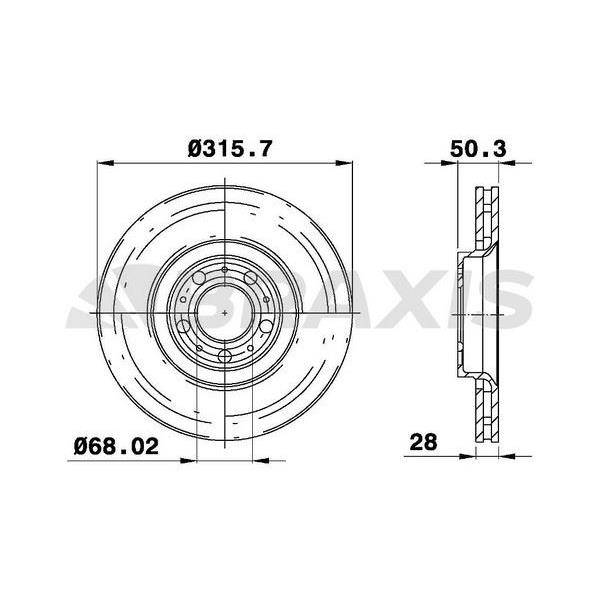 Fren Diski Ön Volvo S60 I (384) 2.0 T -2.4 00>10 V70 Iı (285) 2.4 05>08 Xc90 I (275) D3 / D5 09>14