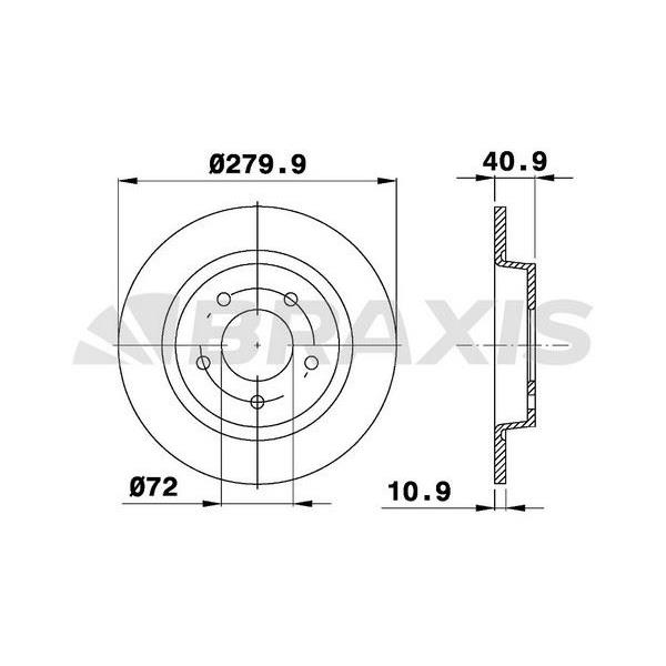 Fren Diski Arka Düz Mazda Iıı 2.0 03> 07 Mazda 5 V Cr19 1.8 2.0 2.0Cd 05> 280X5