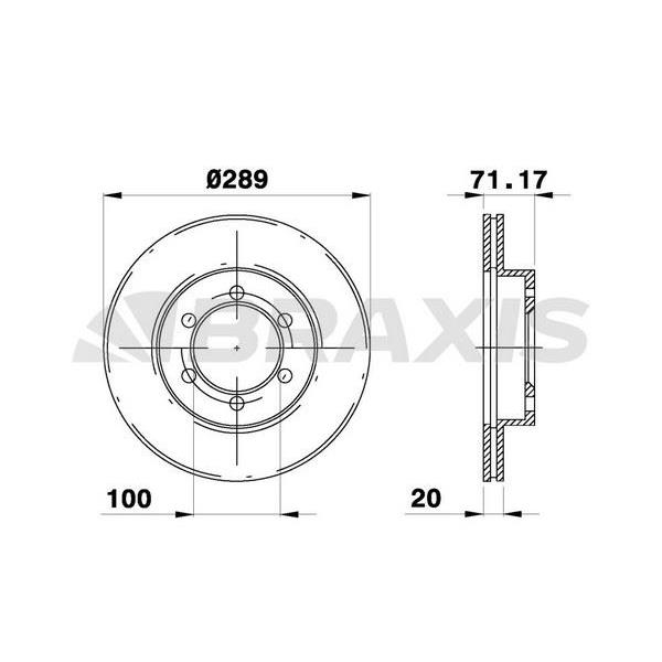 Fren Diski Ön Toyota Hilux Iı 2.4 2.5 3.0 (89 05)Vw Taro 2.4 (89 97) / (288.6X20x6dlxhavalı)