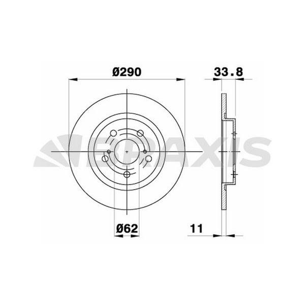 Fren Diski Arka Toyota Avensis 09-> (290X5)