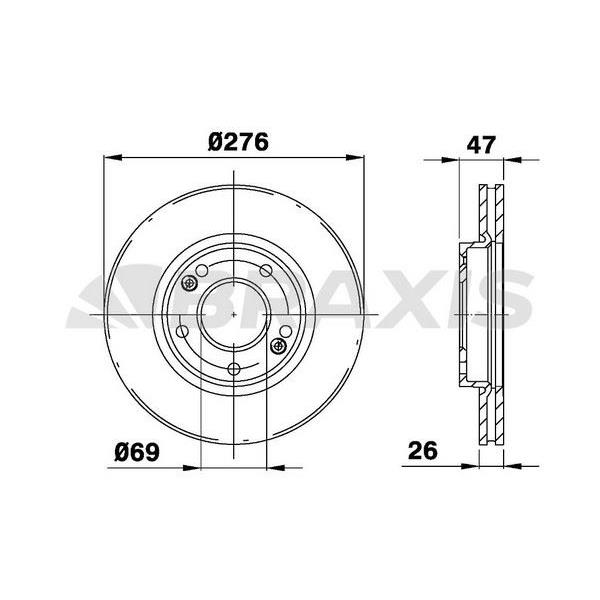 Fren Diski Ön Havalı Hyundai Santafe 2.0 01-06 Trajet 2.0 00-> (276Mm)