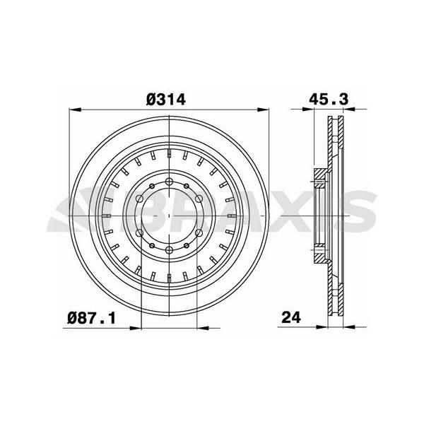 Fren Diski Ön Havalı Pajero 1998-> L200 1996-2007 (4Wd) K74t (314X6)