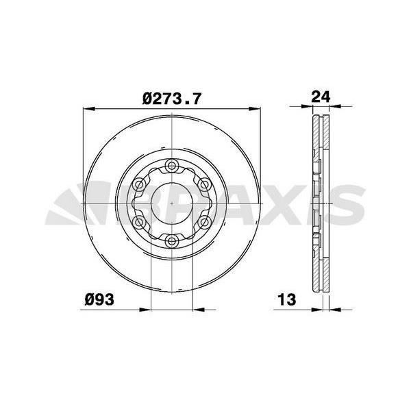 Fren Diski Ön Havalı Ford Ranger Mazda B2500 2.5 D Pıck Up 98-02 4X4 (274X6)