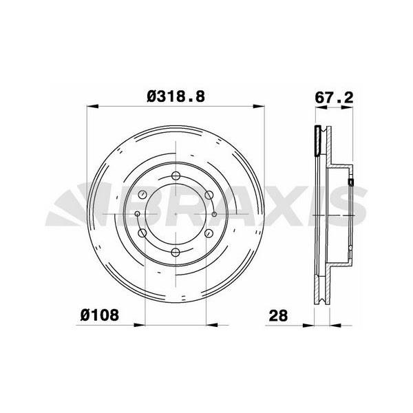 Fren Diski Ön Havalı Toyota Hilux 2.5 D4d 2005-> Hilux Vigo 2015-> (319X6)