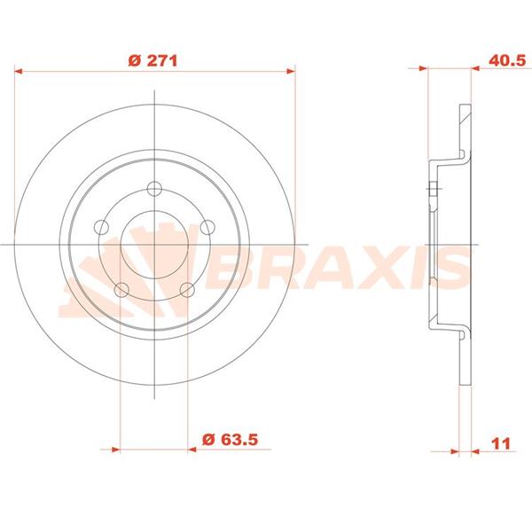 Fren Diski Arka Focus Iıı Cb8 11>14 Focus Iııı Cew 14> Düz 271Mm