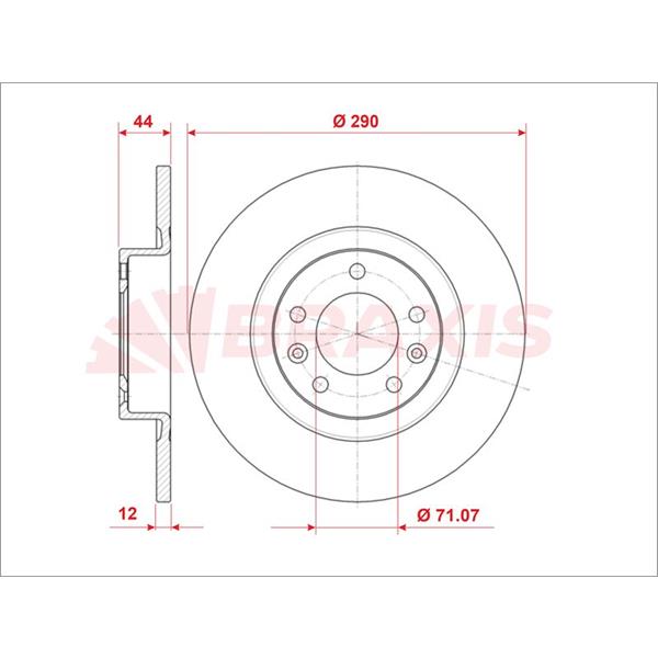 Fren Diski Arka 508 10> Düz 289.7Mm