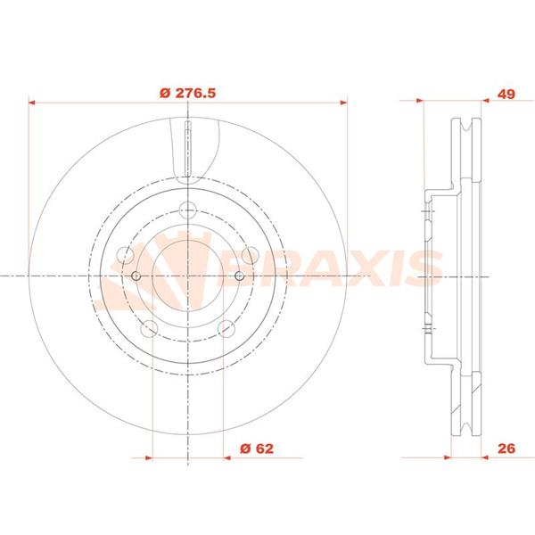 Fren Diski Ön Havalı Toyota Corolla 13-> Auris 1.3 1.6 12-> Auris 1.4 D4d 12-> (277X5)
