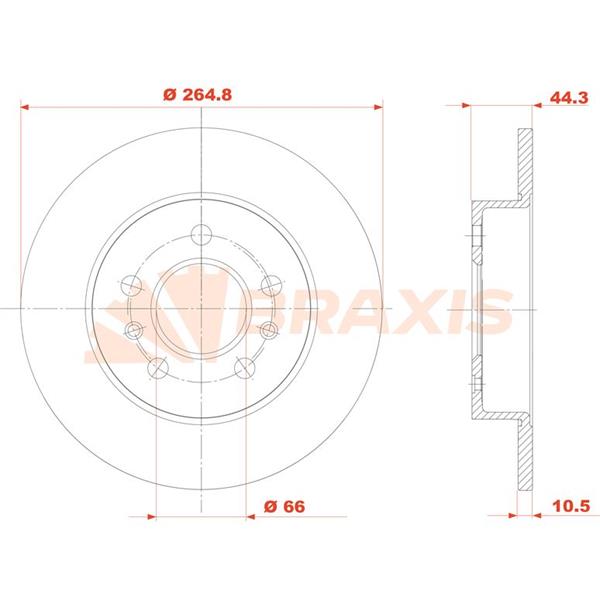 Fren Diski Arka Laguna I 95>01 Safrane 92>00 Düz 265Mm 5 Bıjon