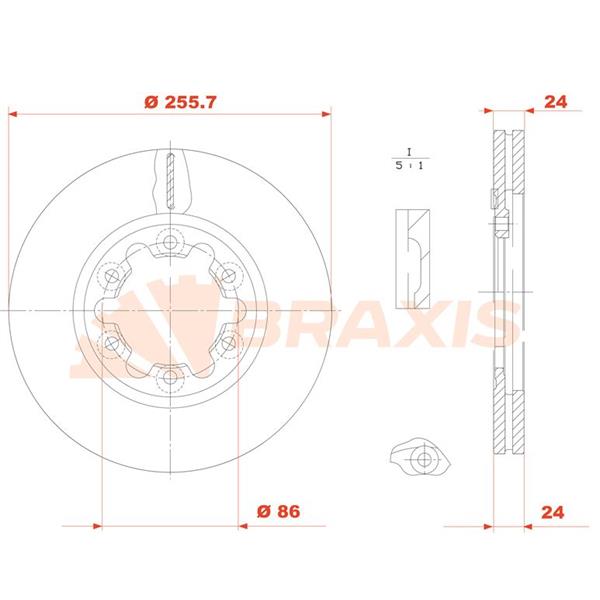 Fren Diski Ön Havalı B2500 Pıck Up 98>02 Ranger 2,5 Tdcı Pıc Kup 02>06 256X6